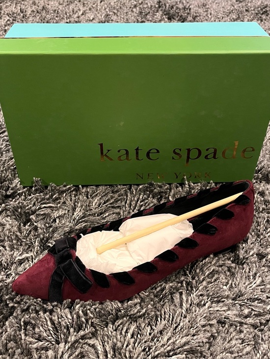 kate spade Shoes - 🌺NWT KATE SPADE KALANI BURGUNDY SUEDE FLATS SIZE 7.5🌺